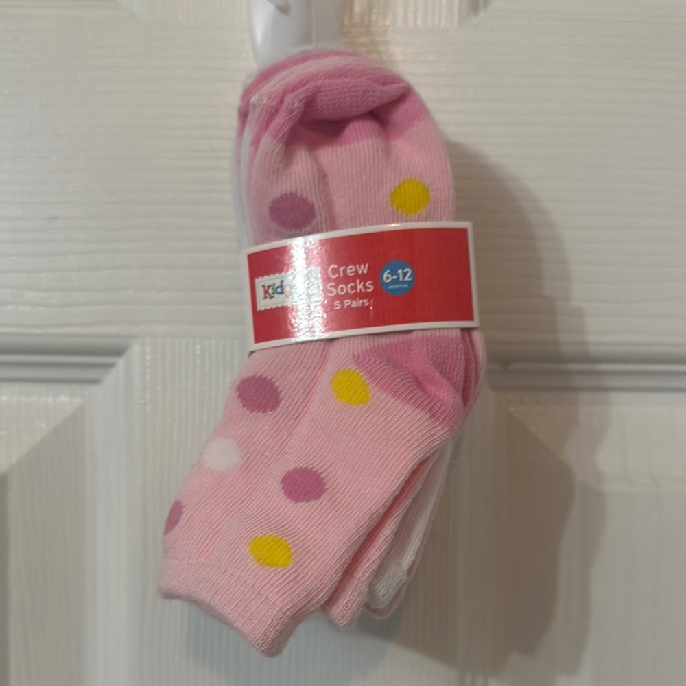 Kidgets Pink and Yellow Polka Dot Socks